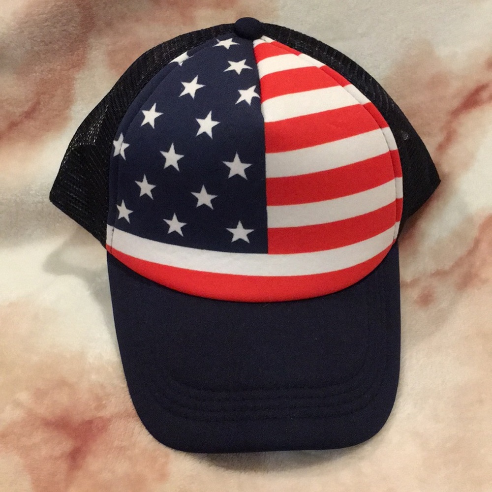 American Flag Cap Patriotic Hat Baseball Cap NW0T Adjustable polyester